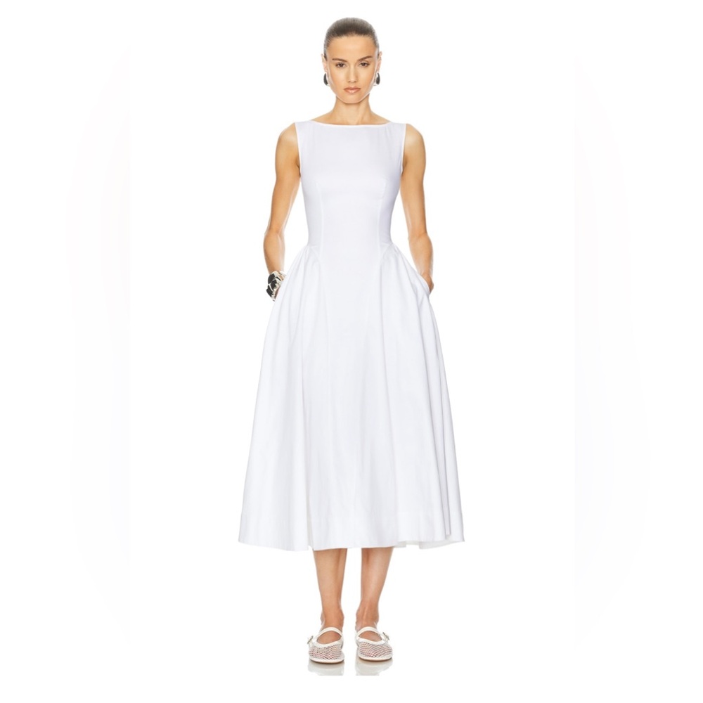 HELSA Stretch Cotton Sateen Midi Dress - Medium